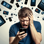 **

Prompt: A person looking stressed and overwhelmed by multiple smartphone notifications, including email, social media, and news alerts.  Focus on the feeling of being bombarded with information.  Use muted, desaturated colors to emphasize the negative emotion.

**